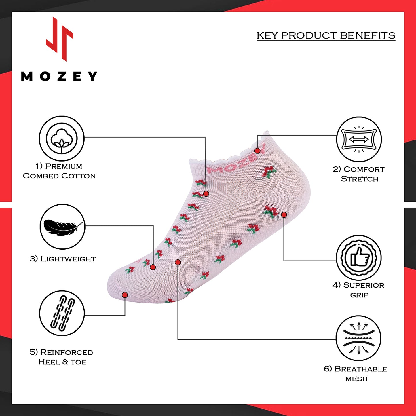 Women Graphic Sneaker Ankle Socks-pack of 2