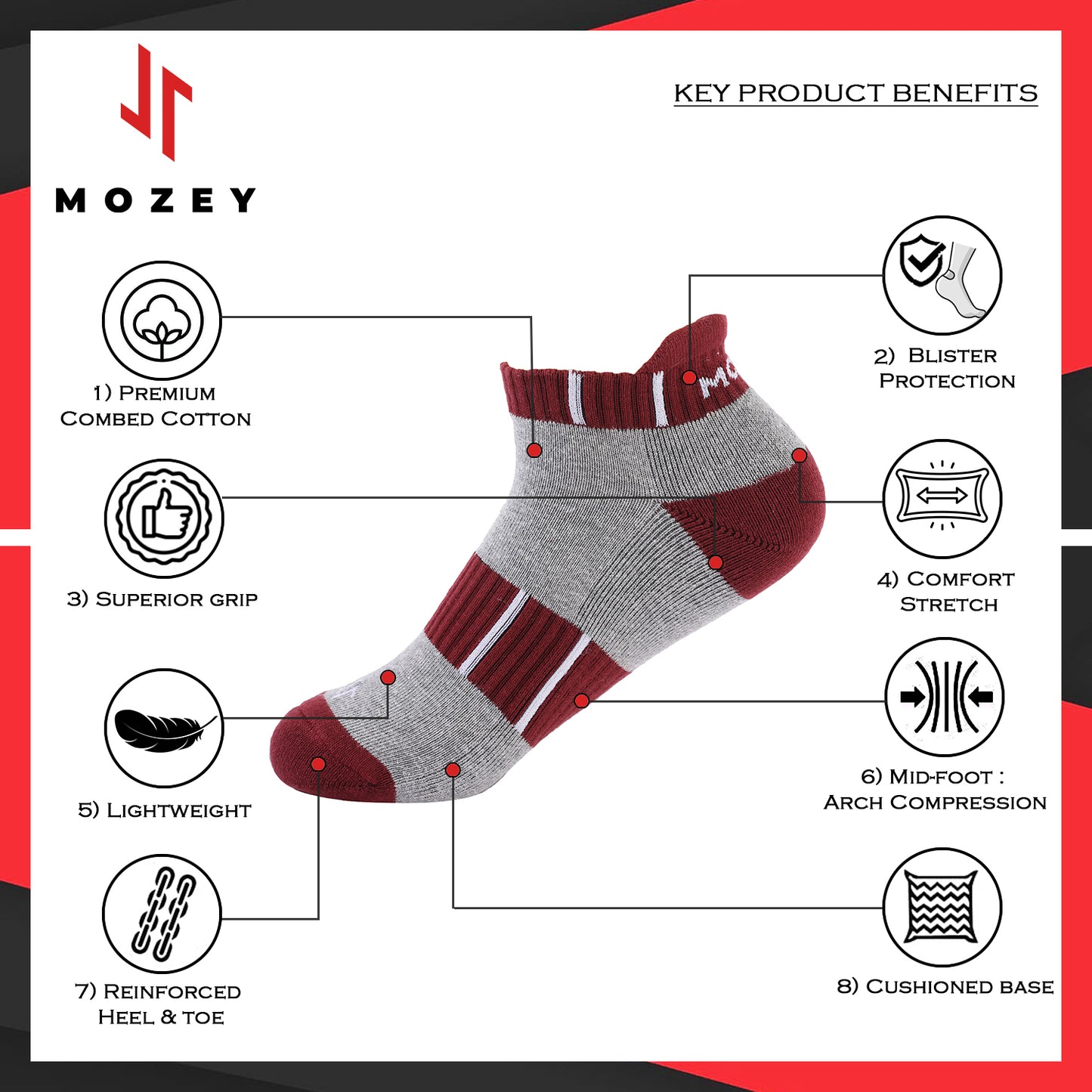 Ankle-Cushioned Sports Socks