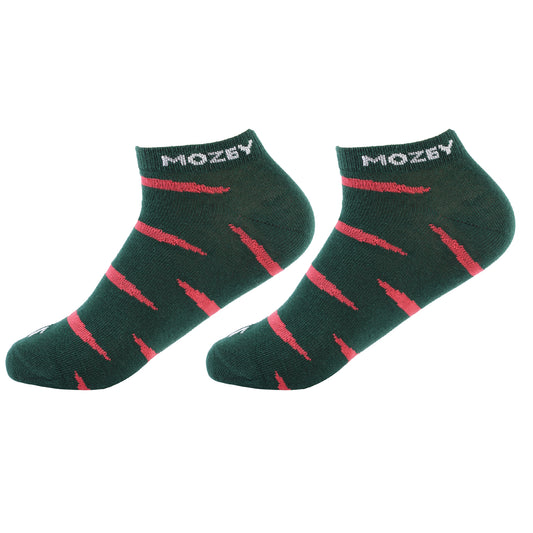 Multi Colour Unisex Ankle socks - Green/Red