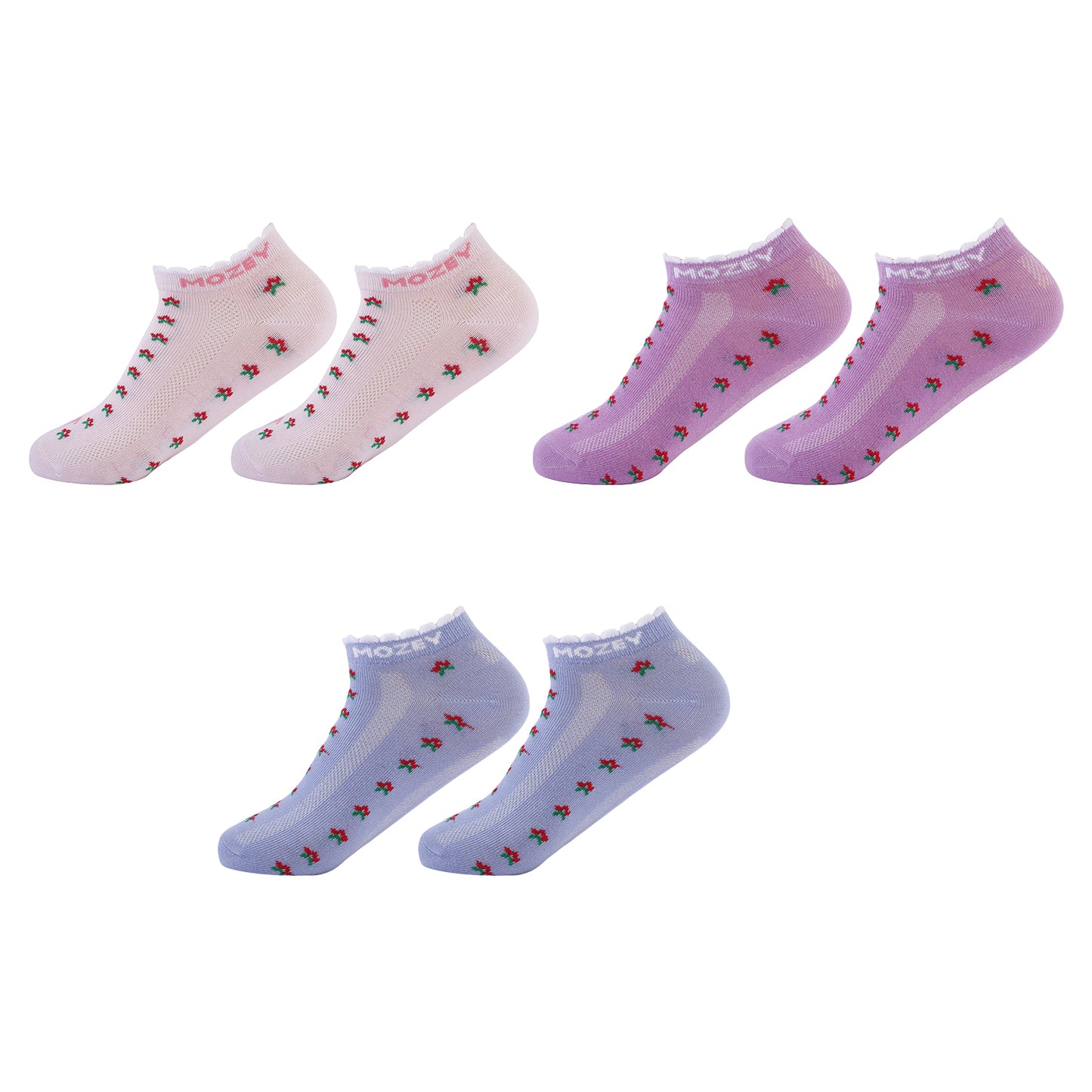 Women Graphic Sneaker Ankle Socks-pack of 3