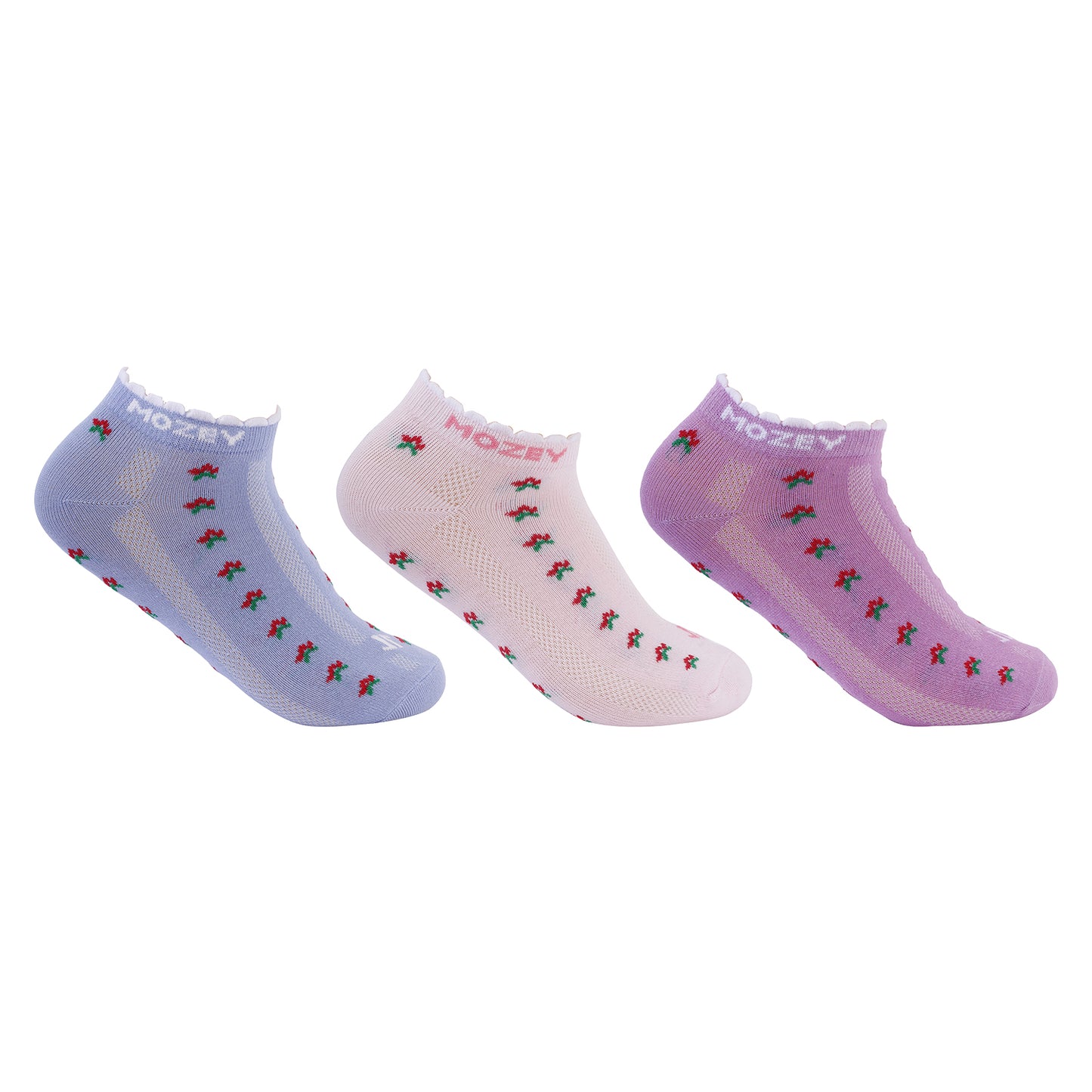 Women Graphic Sneaker Ankle Socks-pack of 3