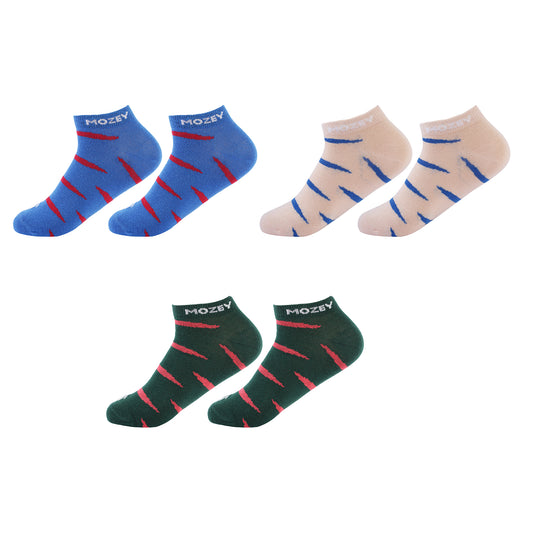 Multi Colour Unisex Ankle socks - pack of 3