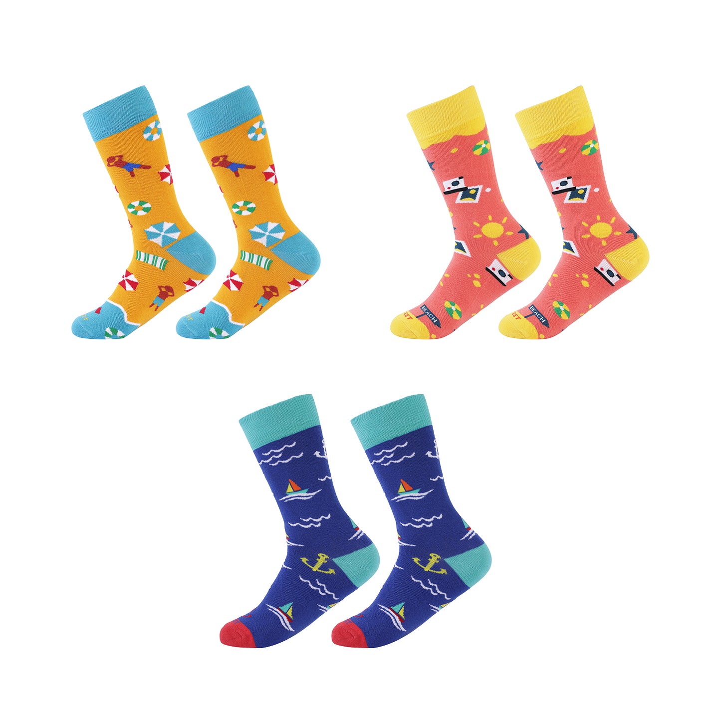 Formal Mens Socks-Beach/Insta/Cruise Edition-pack of 3