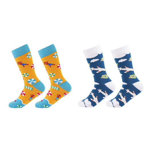 Formal Men's Socks-Airport & Beach Edition-Pack Of 2