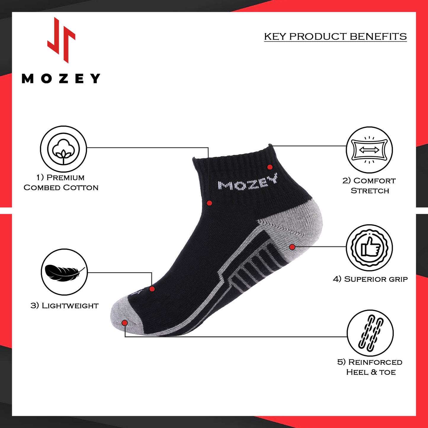 Activewear Ankle socks -pack of 3