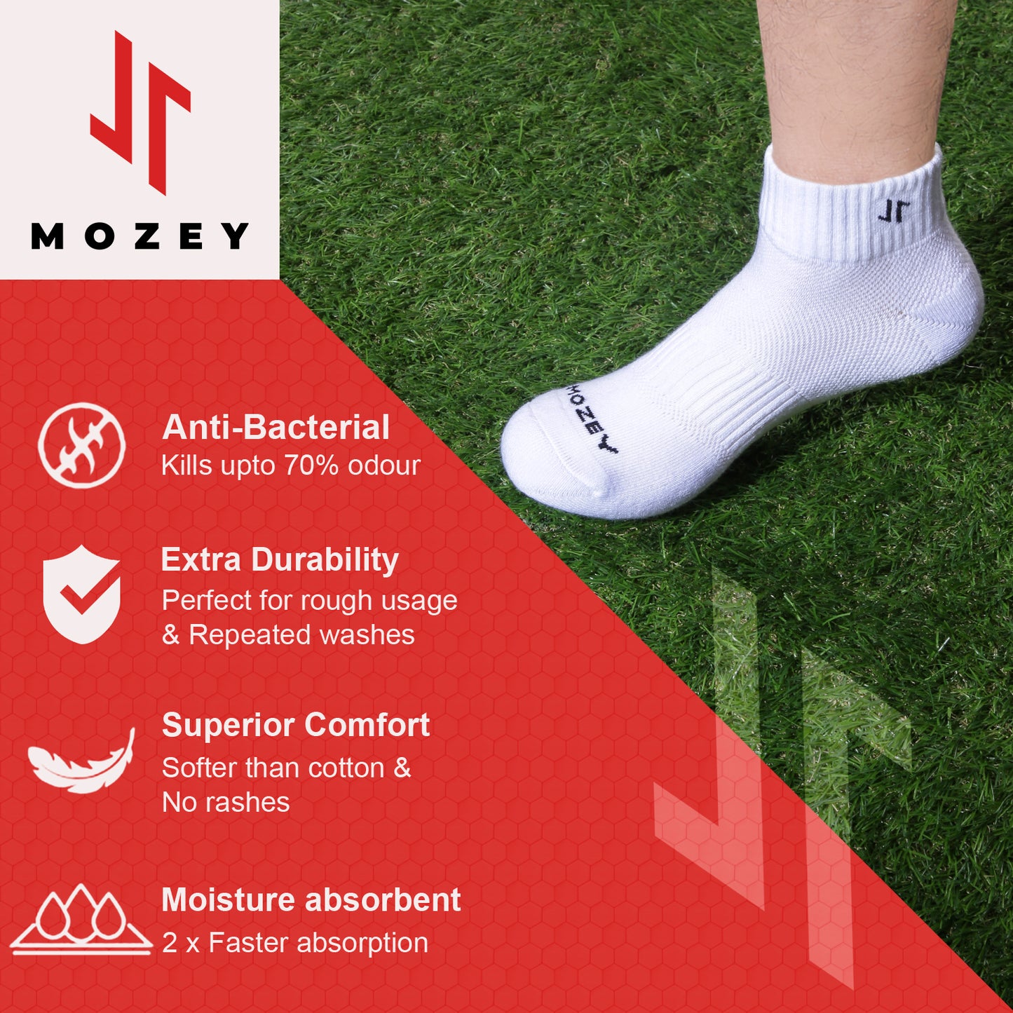 Ankle-Cushioned Sports Socks-pack of 3